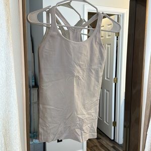 White lululemon workout shirt